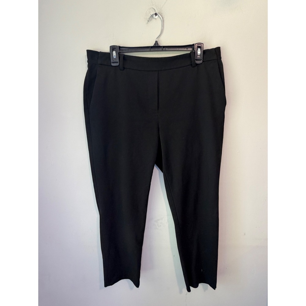 HM Black Tapered Ankle Dress Pants Womens Size 14 Elastic Back Waist Trousers